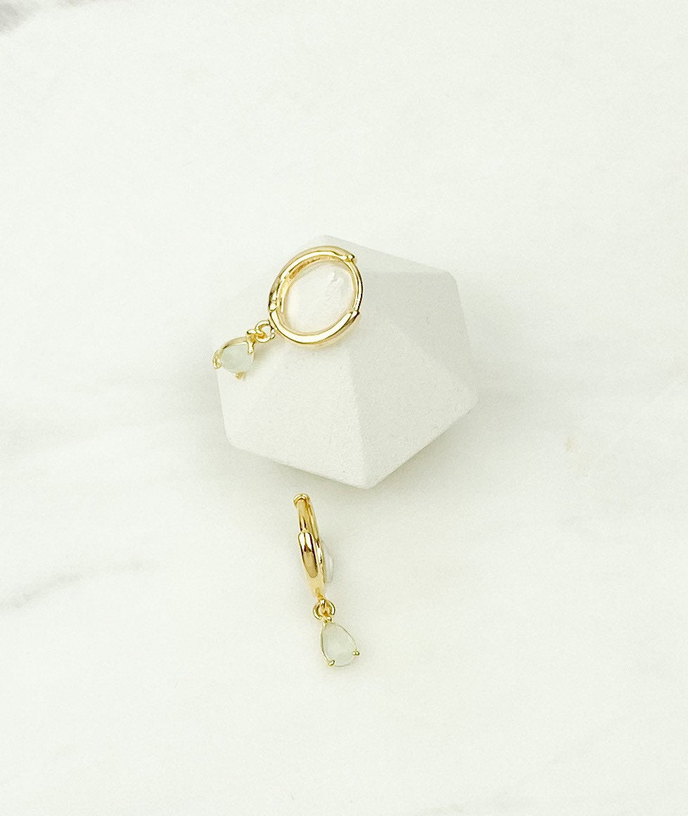 Tiny Drop Huggie Hoop Earrings