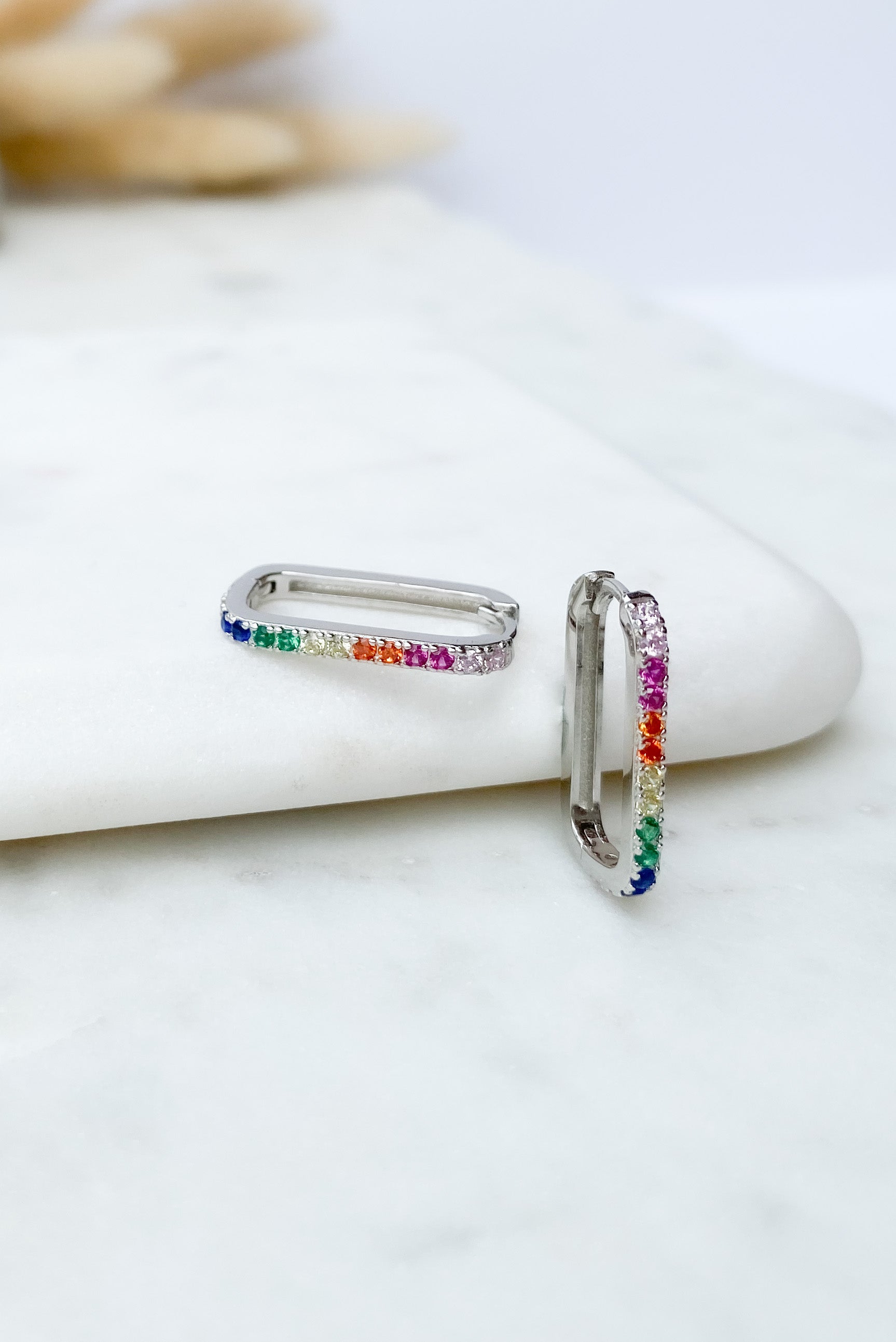 Rainbow Hoop Earrings