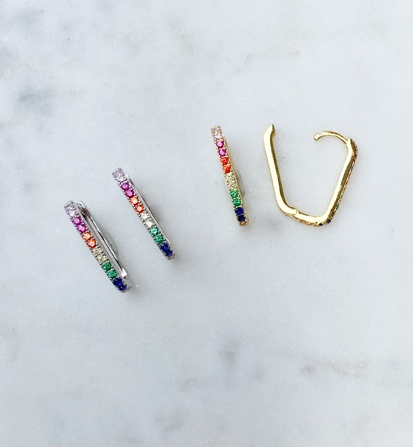 Rainbow Hoop Earrings