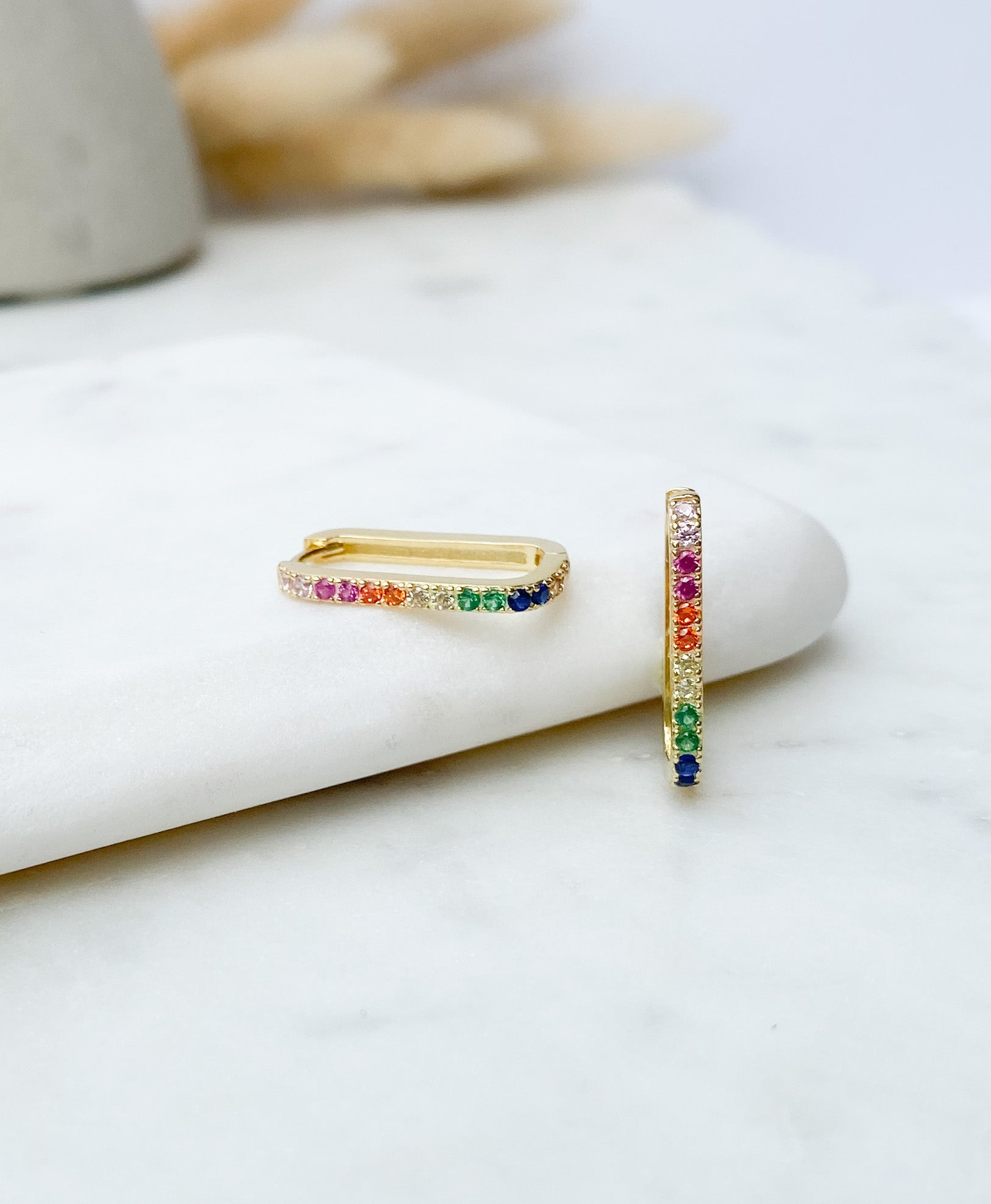 Rainbow Hoop Earrings