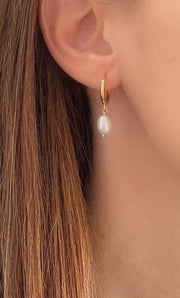 Freshwater Pearl Hoop Earrings