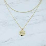 Gold Sunburst Pendant Necklace
