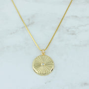 Gold Sunburst Pendant Necklace