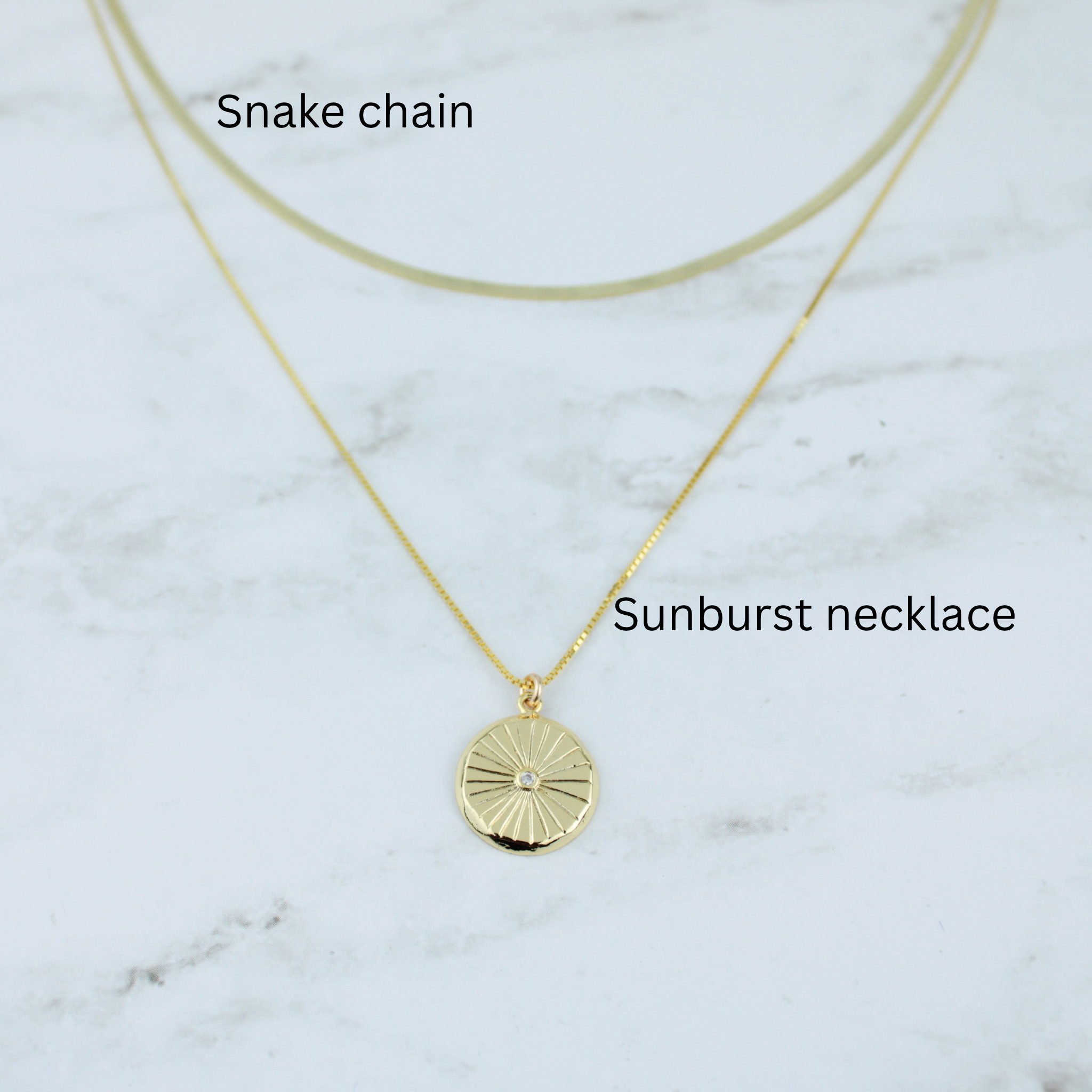 Gold Sunburst Pendant Necklace