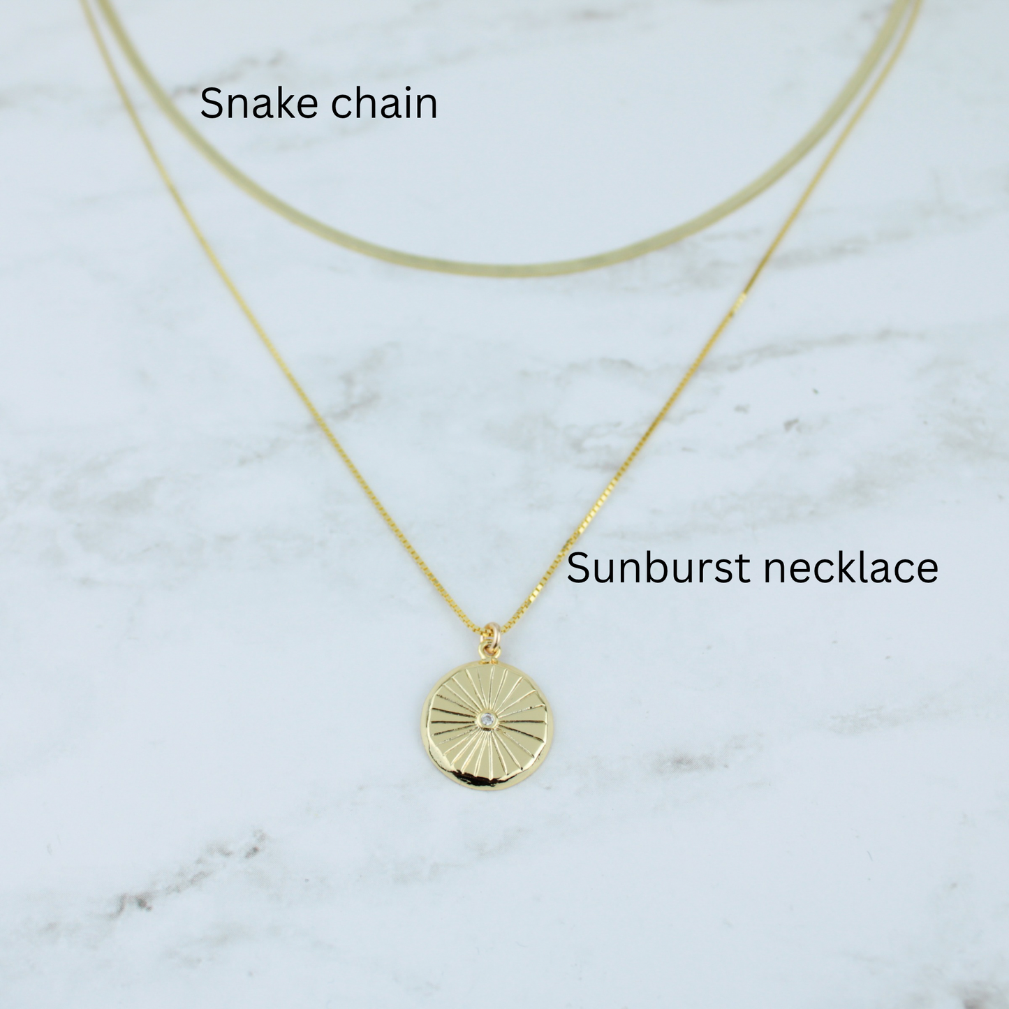 Gold Sunburst Pendant Necklace