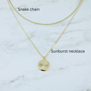 Gold Sunburst Pendant Necklace
