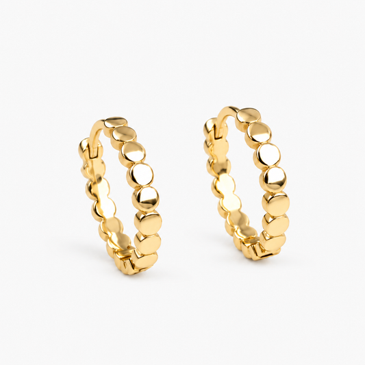 2mm Flat Dot Hoop Earrings