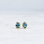 Organic Bezel Stud Earrings