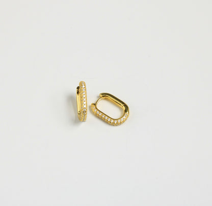 Pave Paperclip Earrings