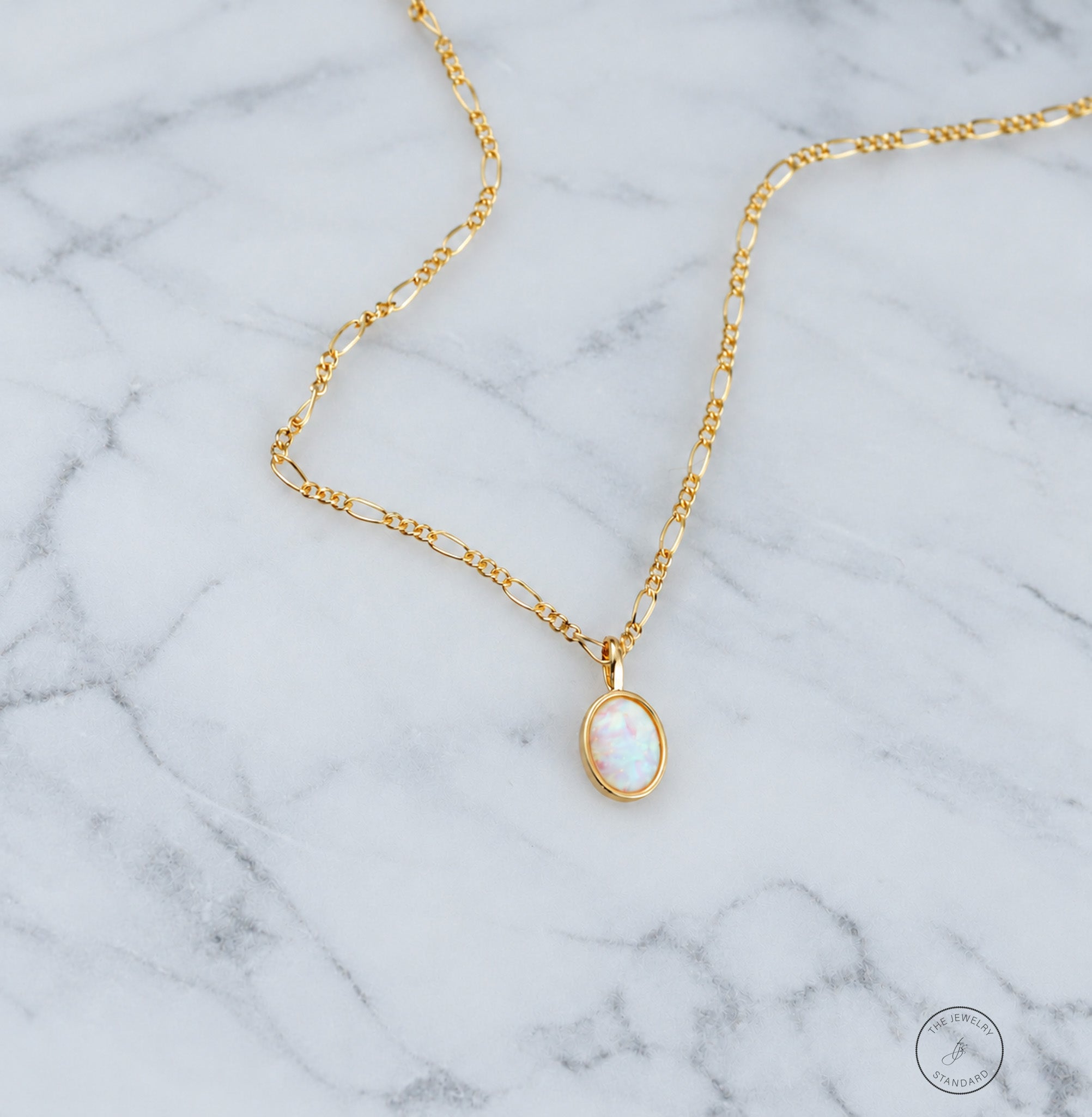 Oval Opal Pendant Necklace
