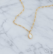 Oval Opal Pendant Necklace