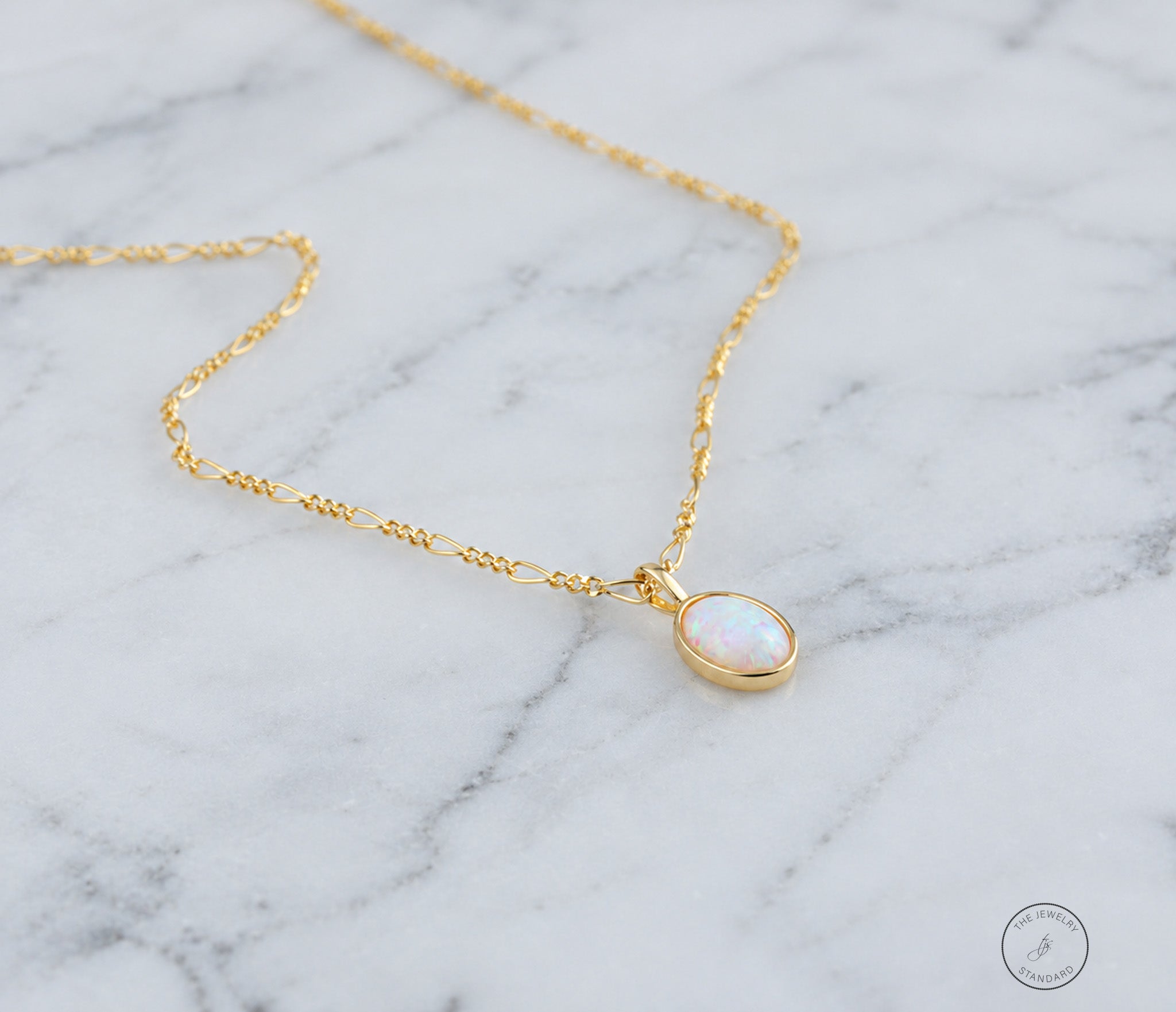 Oval Opal Pendant Necklace