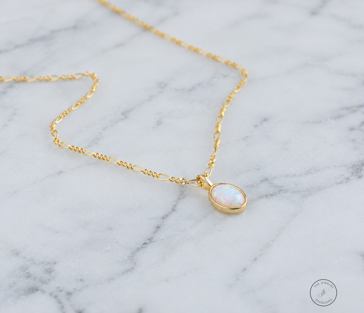 Oval Opal Pendant Necklace