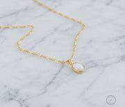 Oval Opal Pendant Necklace