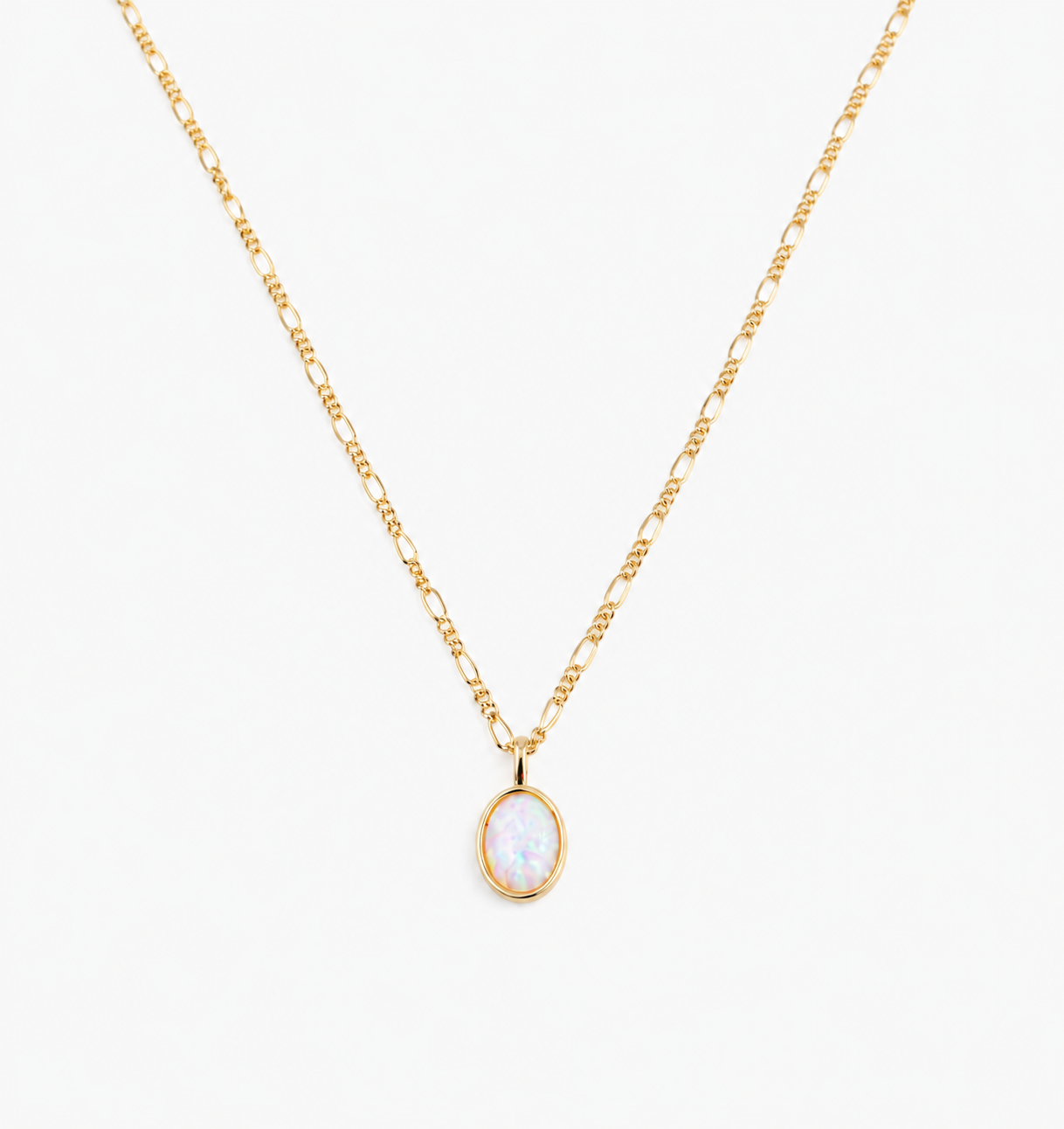 Oval Opal Pendant Necklace