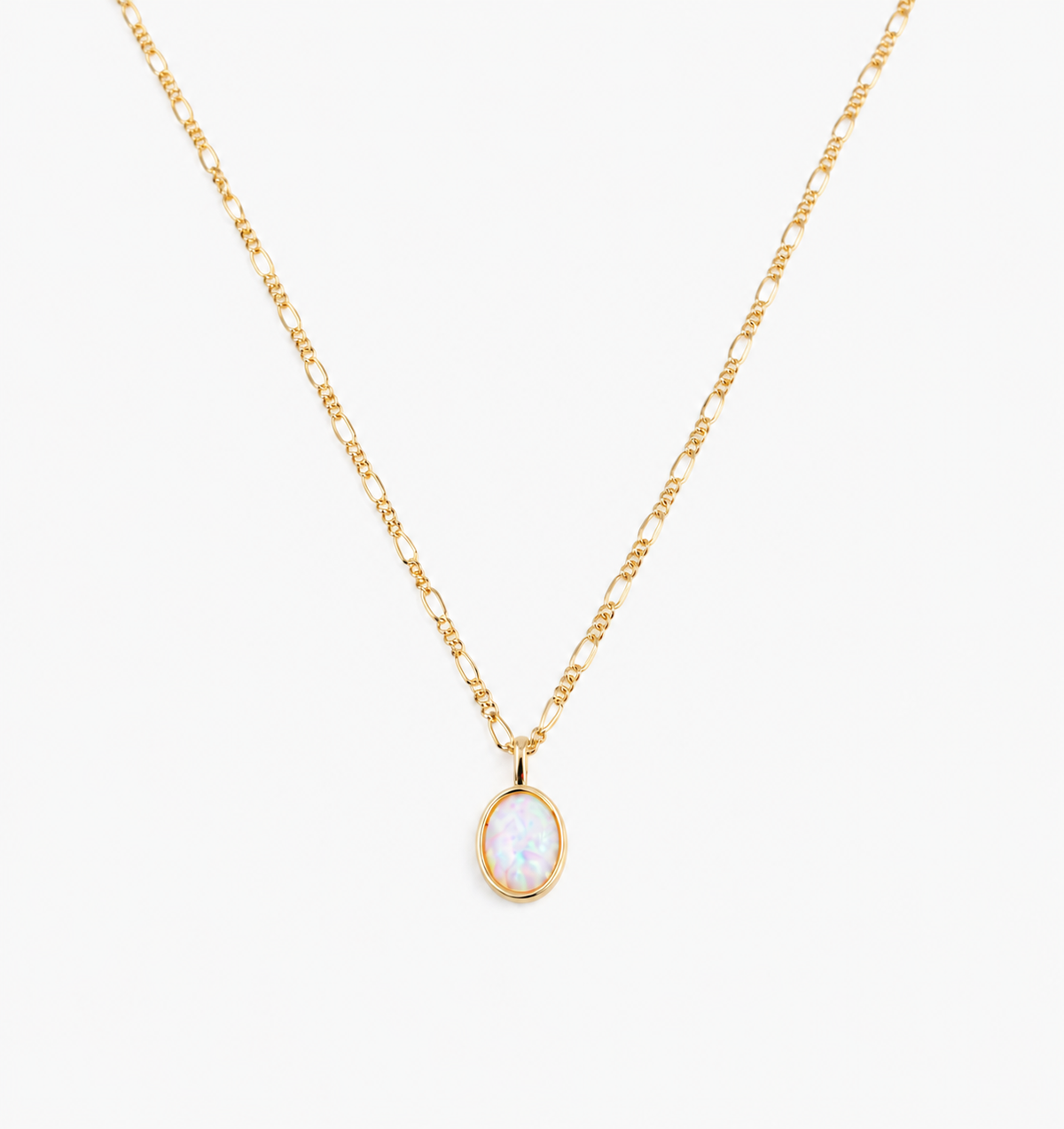 Oval Opal Pendant Necklace