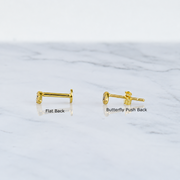 Evil Eye Stud Earrings,  14k gold sterling silver, Flat Back Earring, Screw in Tragus Earring, Cartilage Earring, Stud Earrings, PAIR of 2