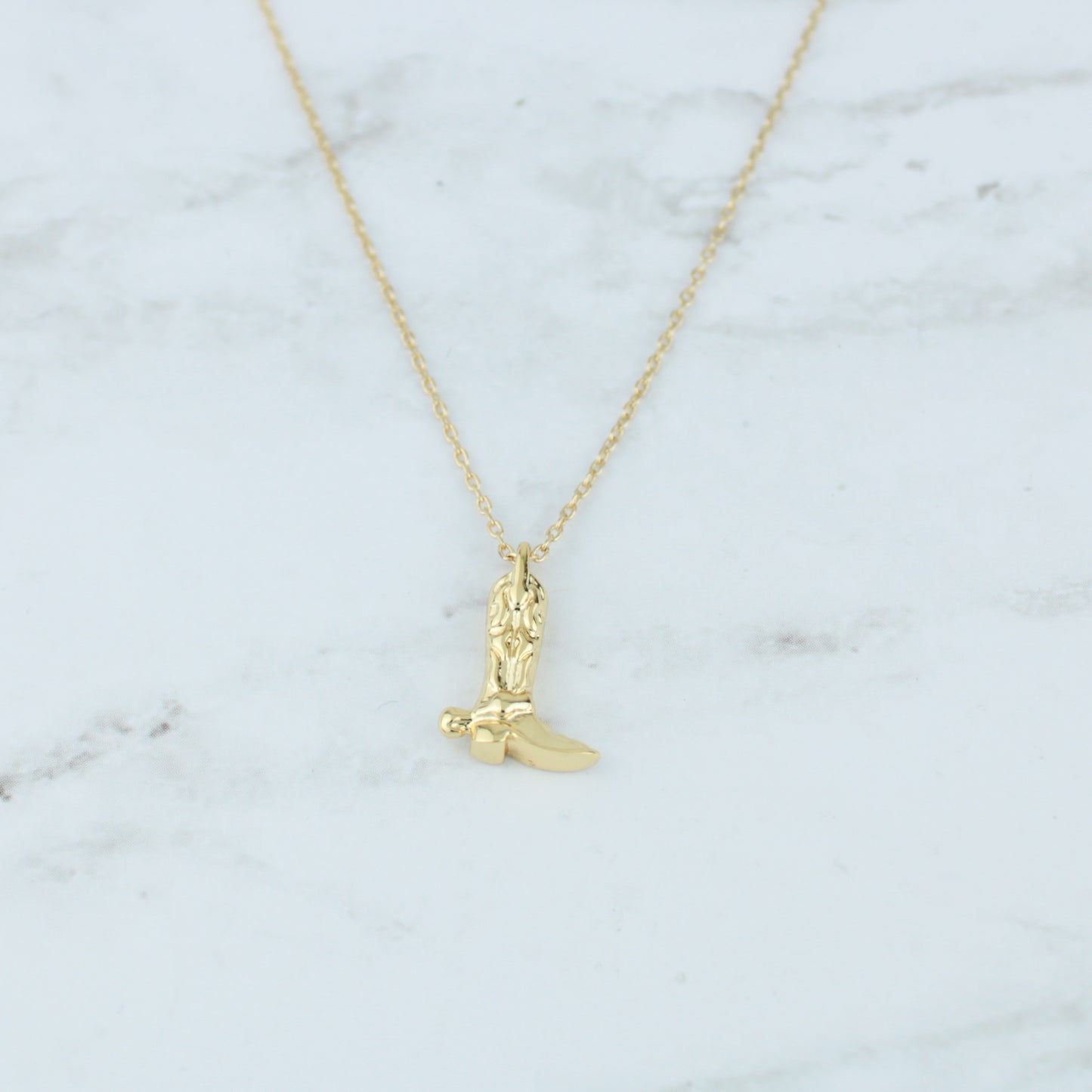 Gold plated cowboy boot neckalce