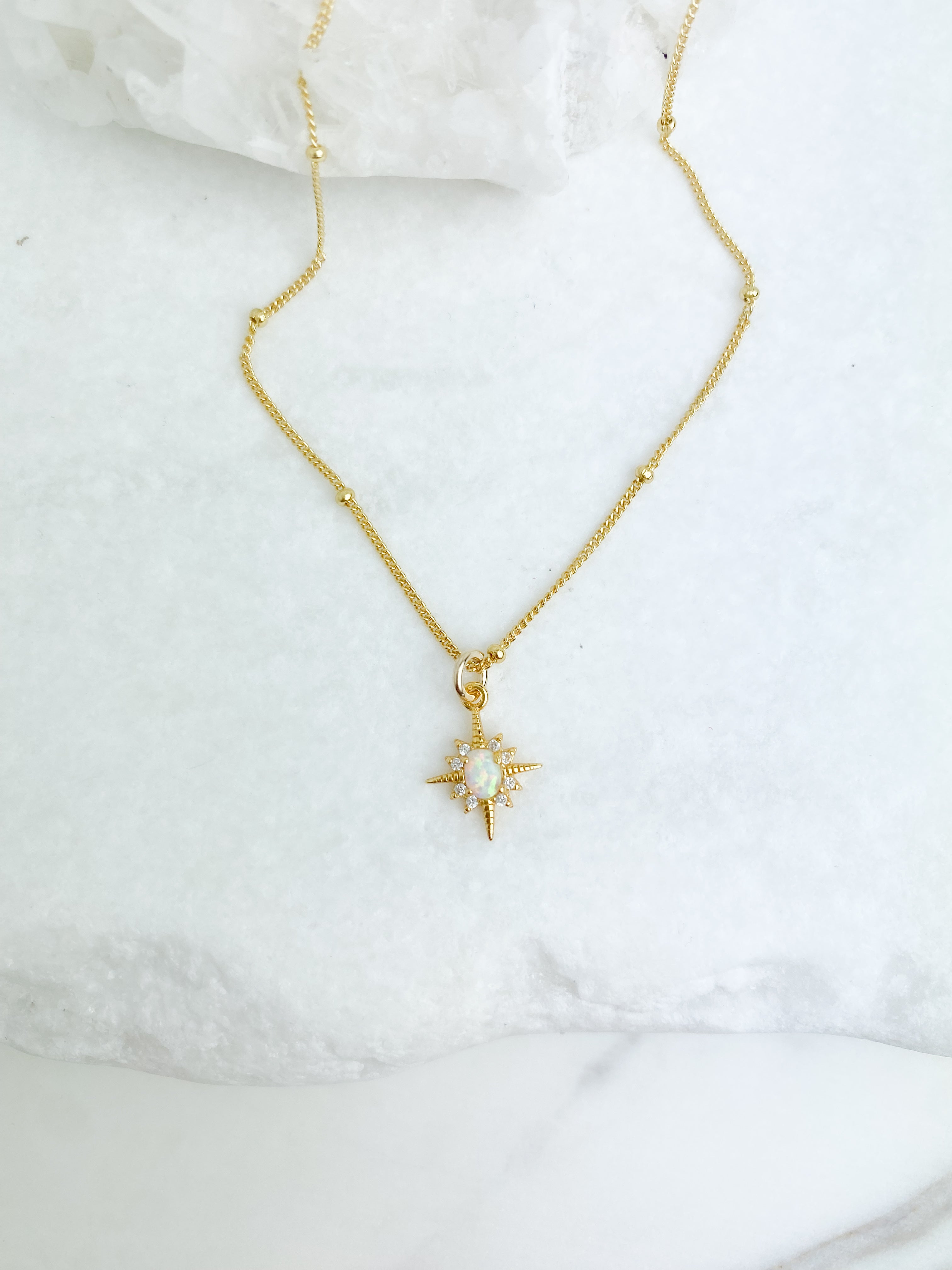 Opal Star Necklace