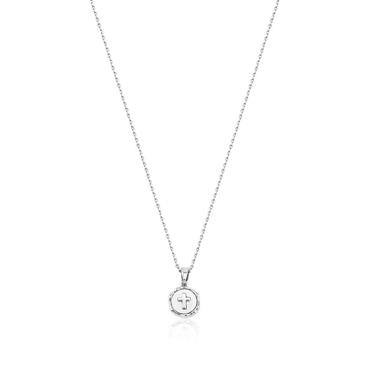 Cross Necklace With Shell Inlay
