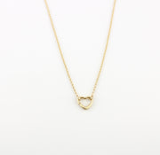Charm Necklace Holder, 16K Gold Rolo chain necklace with openable Heart Charm ring, Gold necklace, gift for her, new jewelry, Chain Necklace