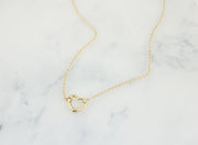 Charm Necklace Holder, 16K Gold Rolo chain necklace with openable Heart Charm ring, Gold necklace, gift for her, new jewelry, Chain Necklace