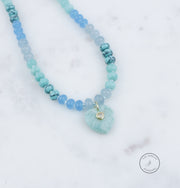 Amazonite Beaded Heart Necklace