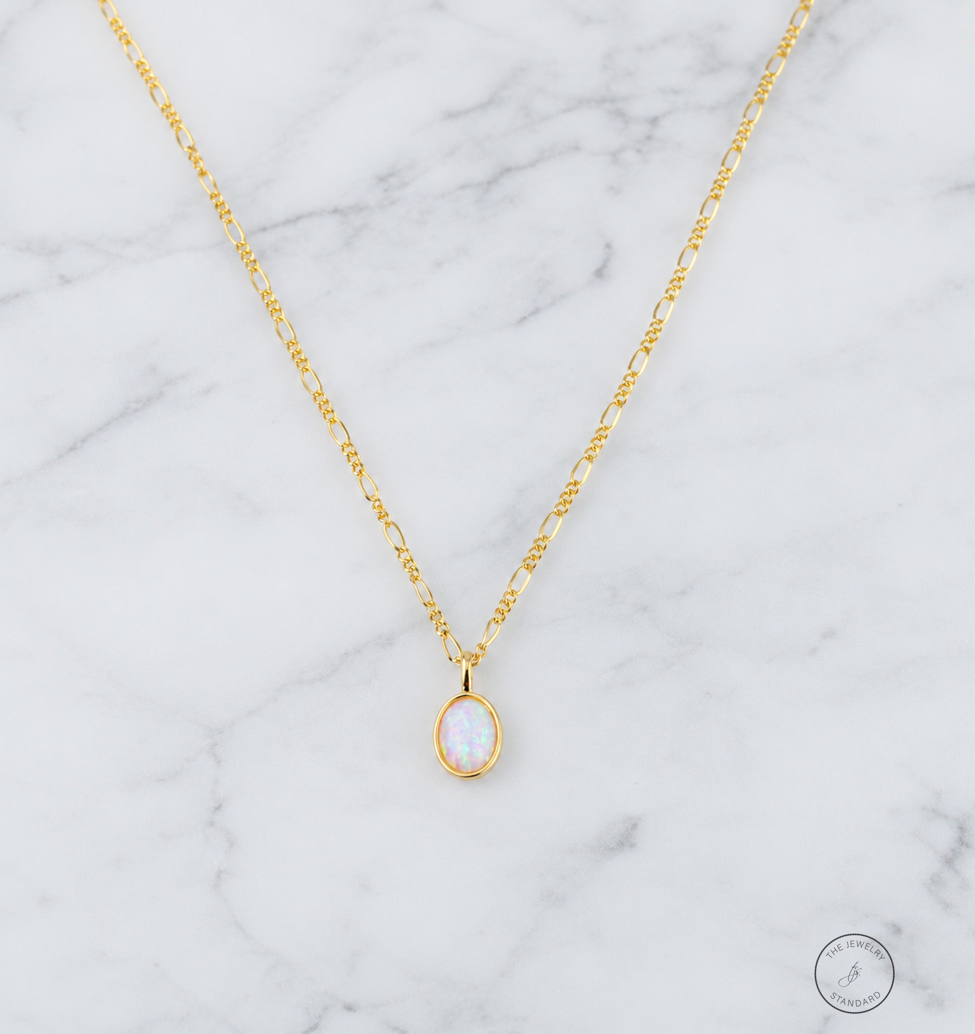 Oval Opal Pendant Necklace