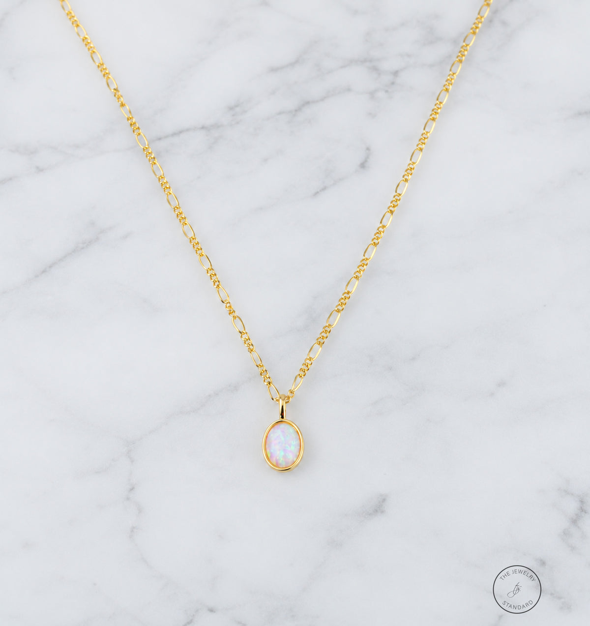 Oval Opal Pendant Necklace