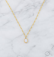 Oval Opal Pendant Necklace