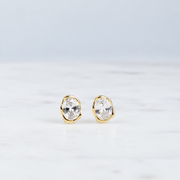 Organic Bezel Stud Earrings
