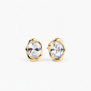 Organic Bezel Stud Earrings
