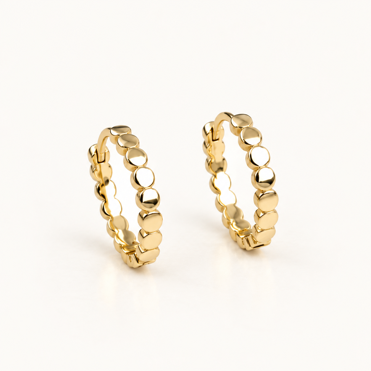 2mm Flat Dot Hoop Earrings