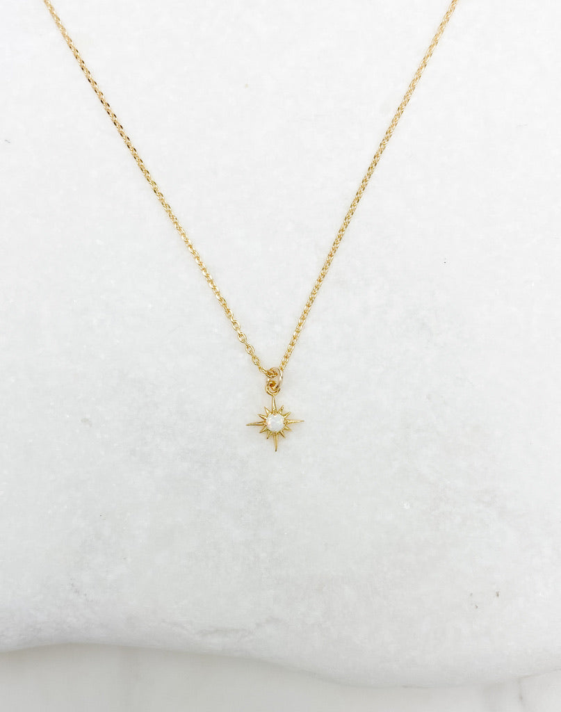 Tiny Opal Star Necklace