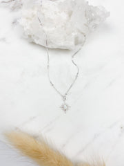 Silver Opal Star Necklace
