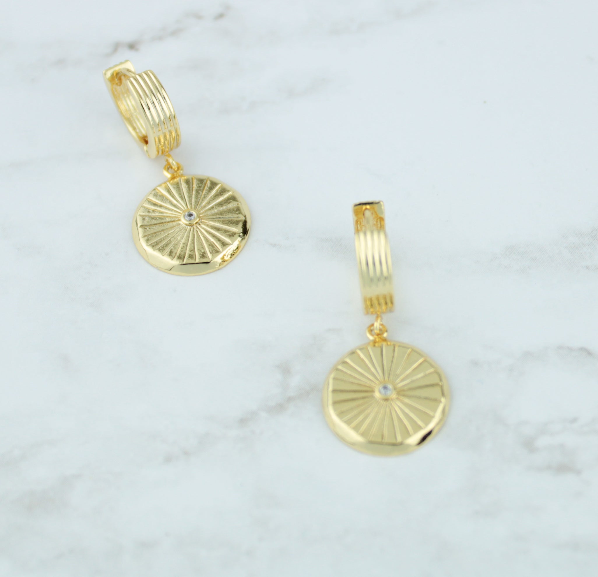 Earrings, Sun pendant Small  hoop earrings, gold earrings, sunburst earrings, dainty earrings, women, girls earrings, gifts for her, jewelry