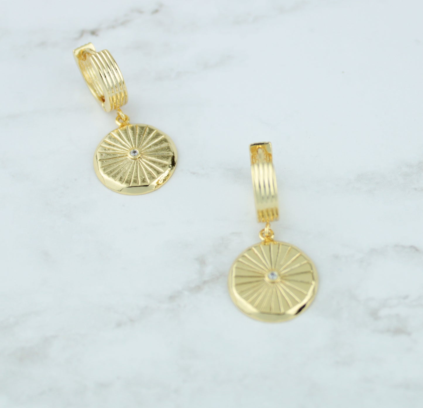 Earrings, Sun pendant Small  hoop earrings, gold earrings, sunburst earrings, dainty earrings, women, girls earrings, gifts for her, jewelry