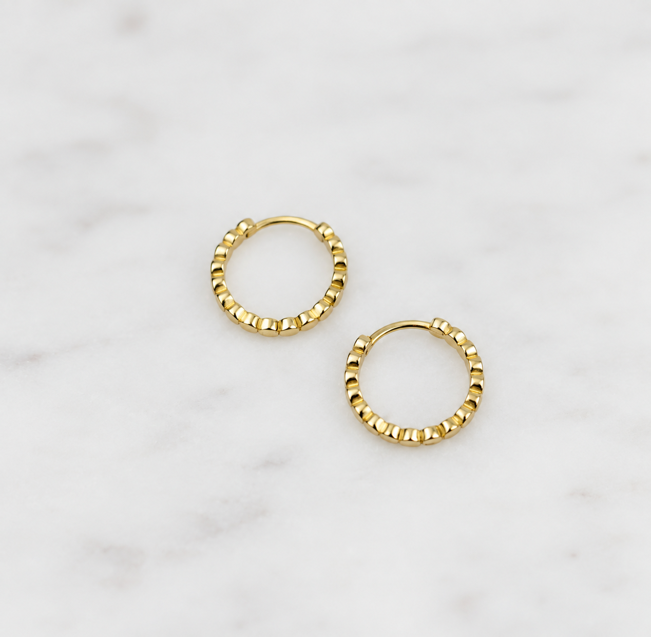 2mm Flat Dot Hoop Earrings