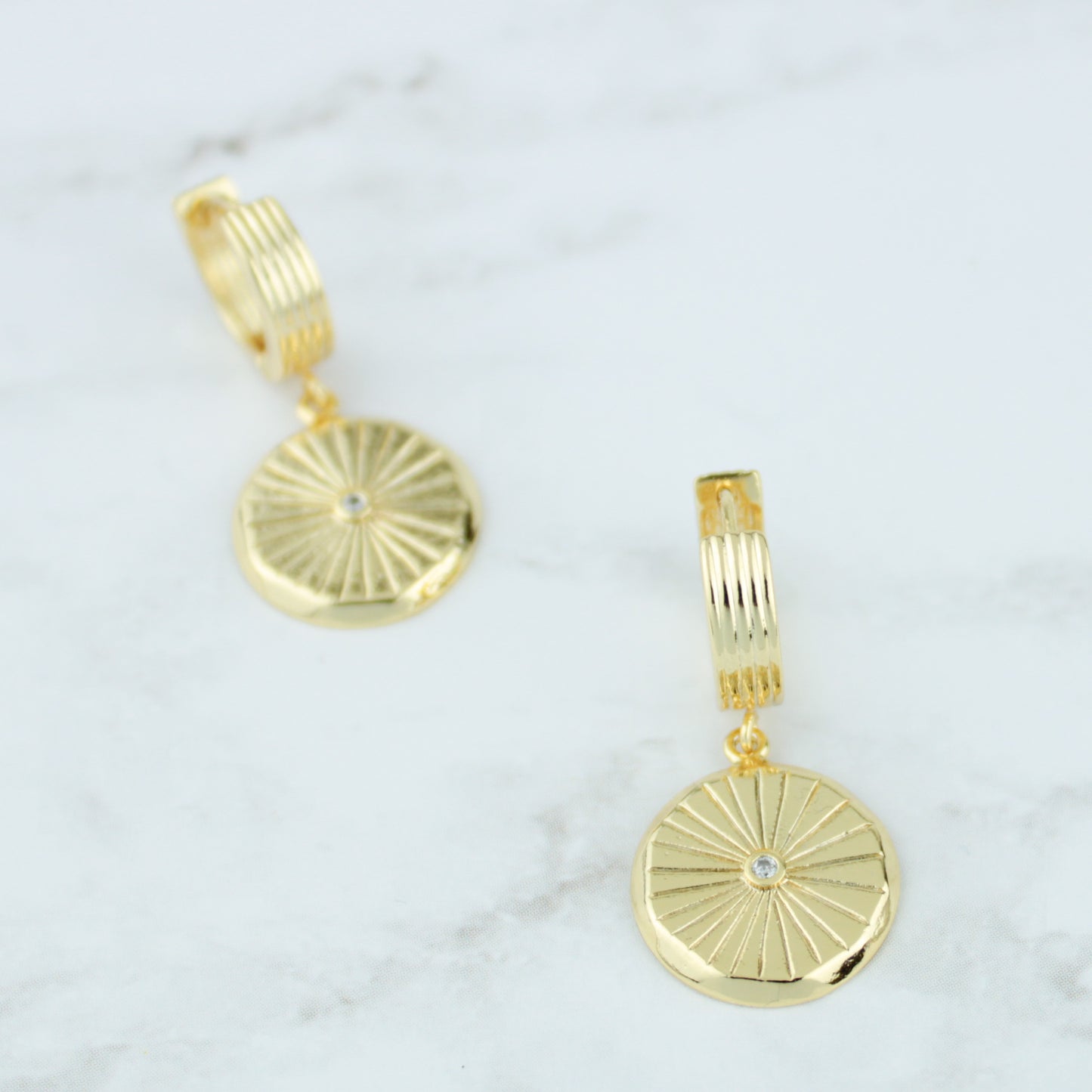 Earrings, Sun pendant Small  hoop earrings, gold earrings, sunburst earrings, dainty earrings, women, girls earrings, gifts for her, jewelry