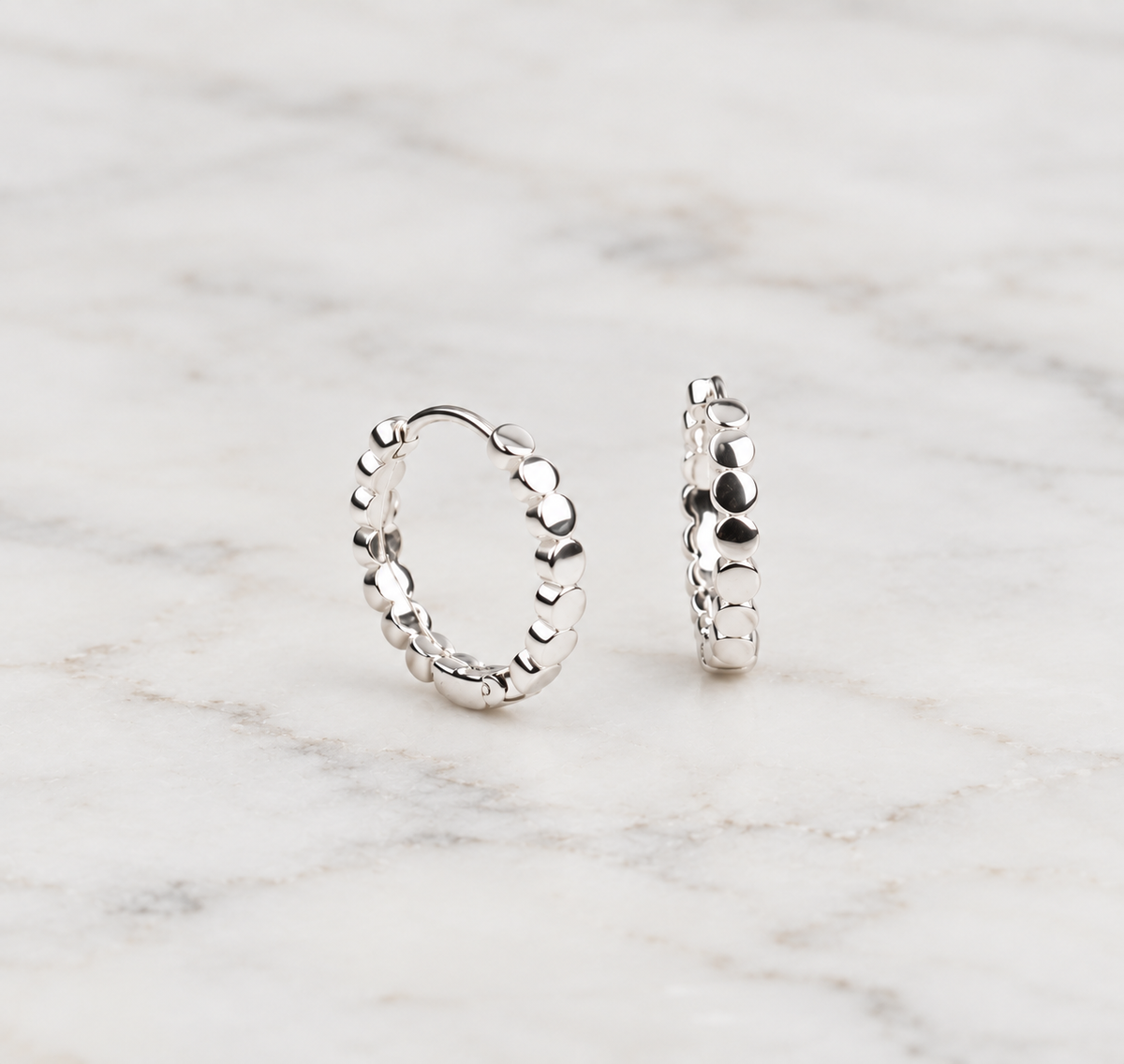 2mm Flat Dot Hoop Earrings