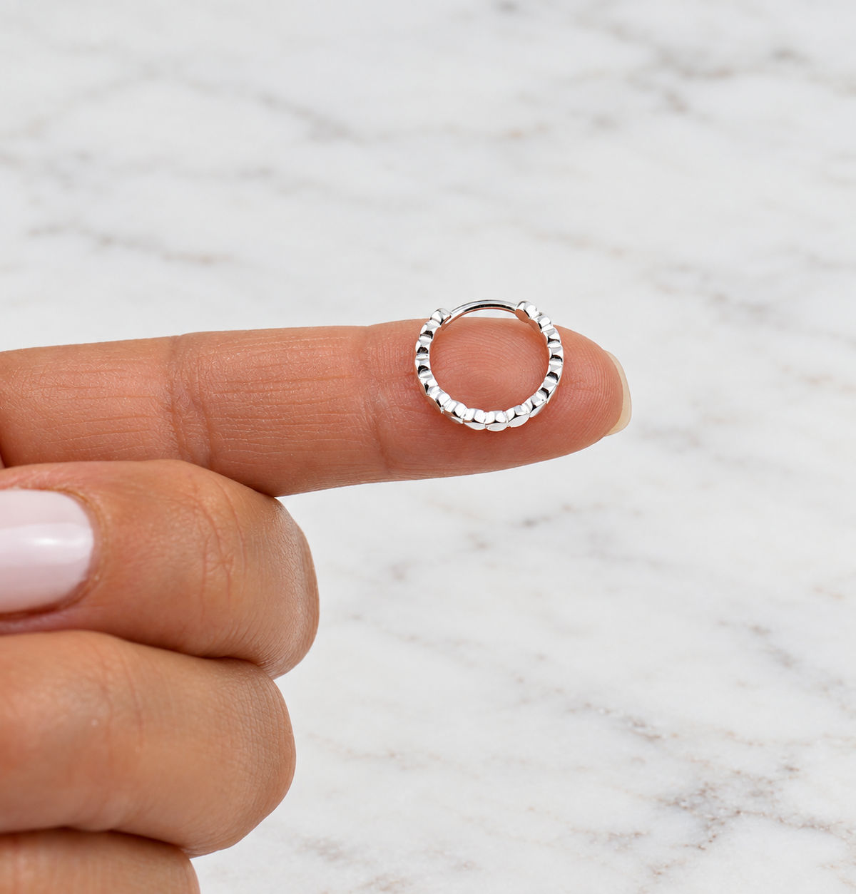 2mm Flat Dot Hoop Earrings