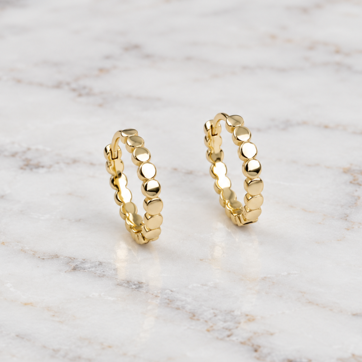 2mm Flat Dot Hoop Earrings