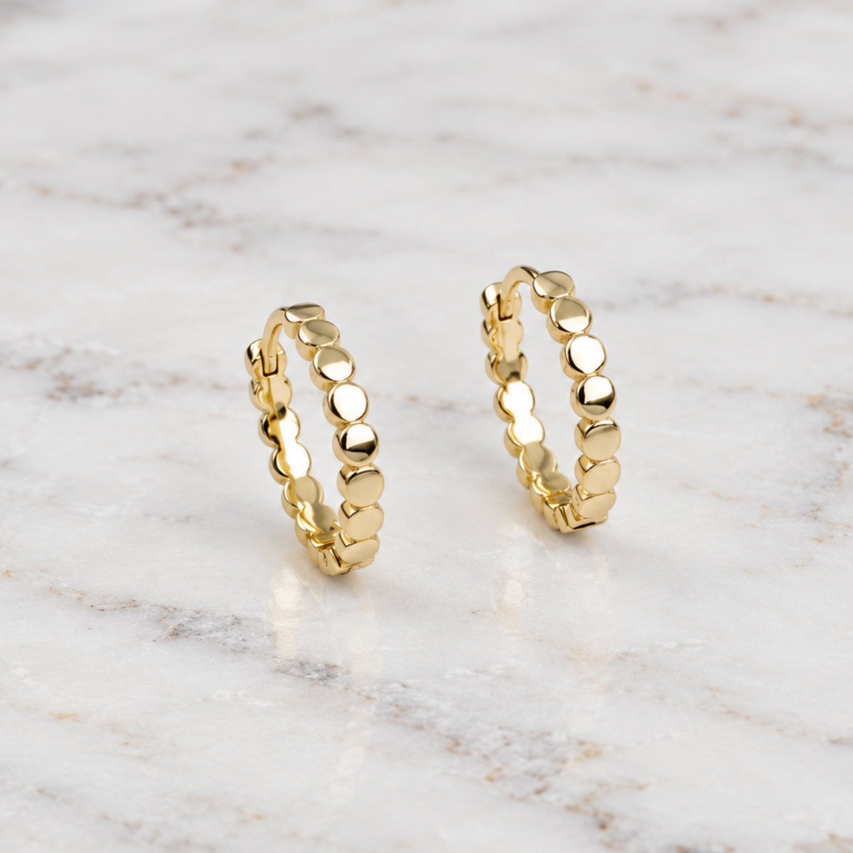 2mm Flat Dot Hoop Earrings