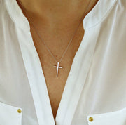 Silver cross necklace