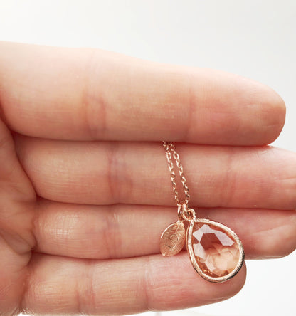 Necklaces for women, birthday gift for her, initial necklace, charm necklace, rose gold necklace, opal necklace, jewelry
