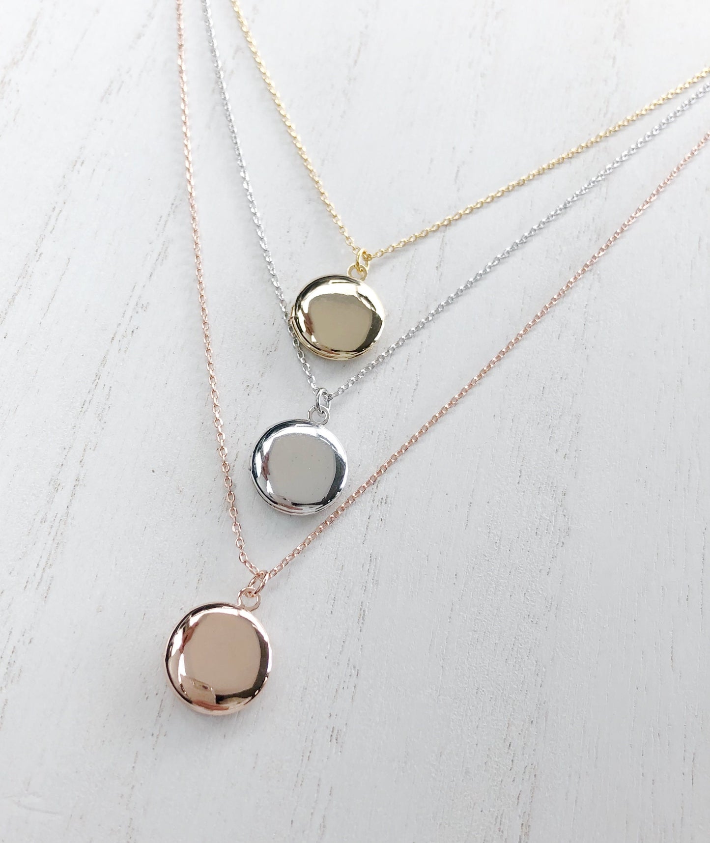 Locket necklace, Round Locket necklace, birthday gift, layering necklace, dainty jewelry, bridesmaid gifts, rose gold, gold, silver, locket