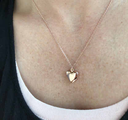 Locket necklace, heart Locket necklace, gifts for her, birthday gift, dainty locket, heart necklace, rose gold necklace, gold locket, silver
