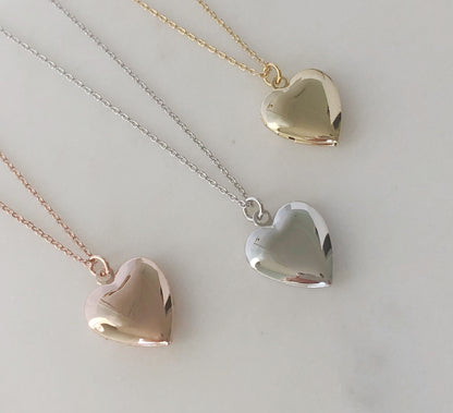 Locket necklace, heart Locket necklace, gifts for her, birthday gift, dainty locket, heart necklace, rose gold necklace, gold locket, silver