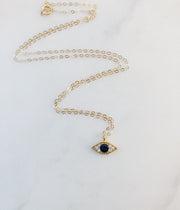 Sapphire Evil Eye Necklace