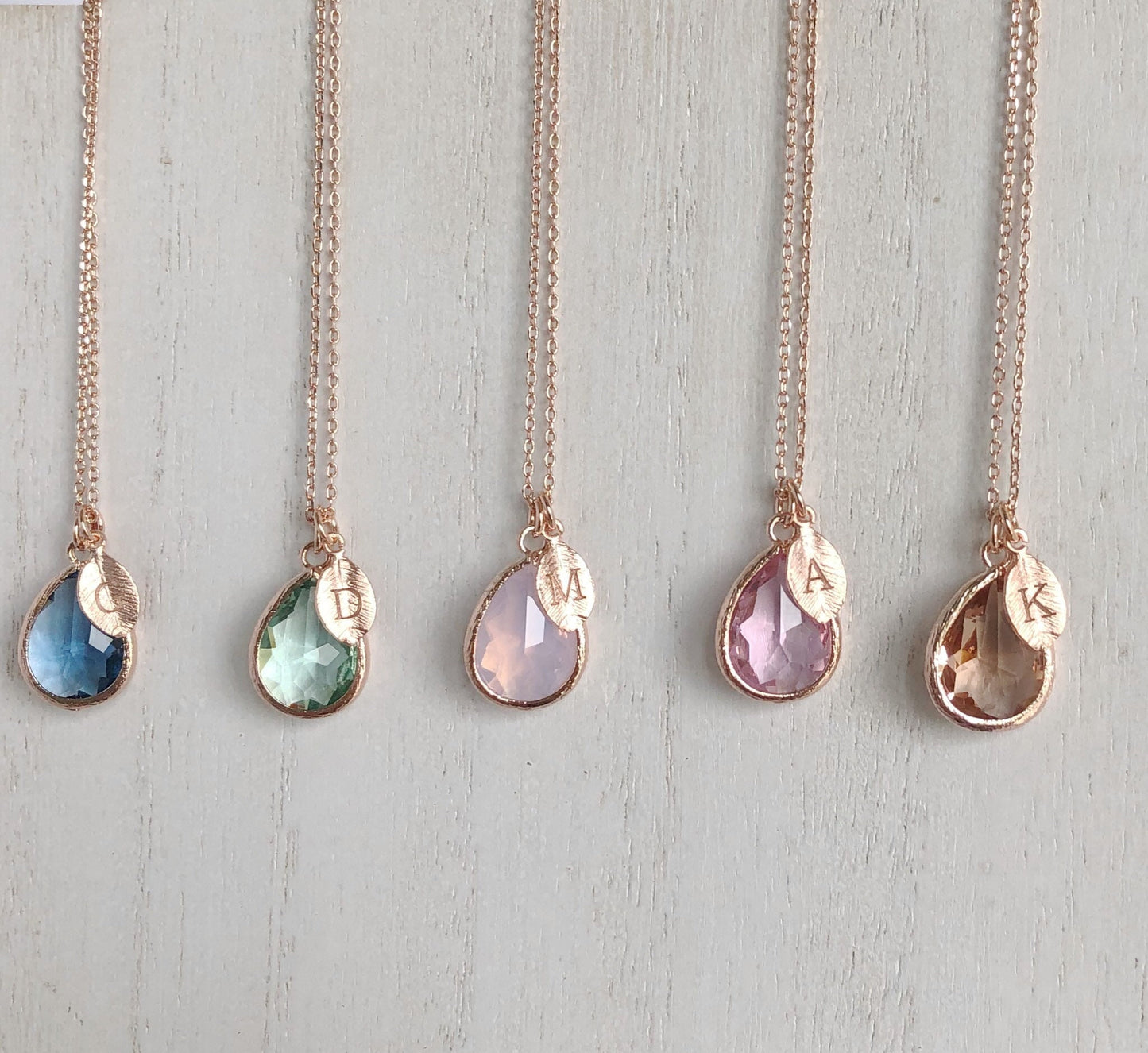 Necklaces for women, birthday gift for her, initial necklace, charm necklace, rose gold necklace, opal necklace, jewelry